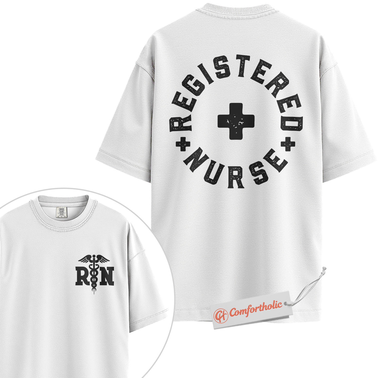 Registered Nurse Shirt, RN Medical T-Shirt, Nursing Student Graduation Tee, Healthcare Worker Comfort Colors Shirt 2-Sided