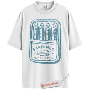 Alternative view of Sardines Shirt, Funny Canned Fish Graphic T-Shirt, Retro Seafood Lover Tee, Coastal Gift for Foodies, Vintage Comfort Colors Shirt