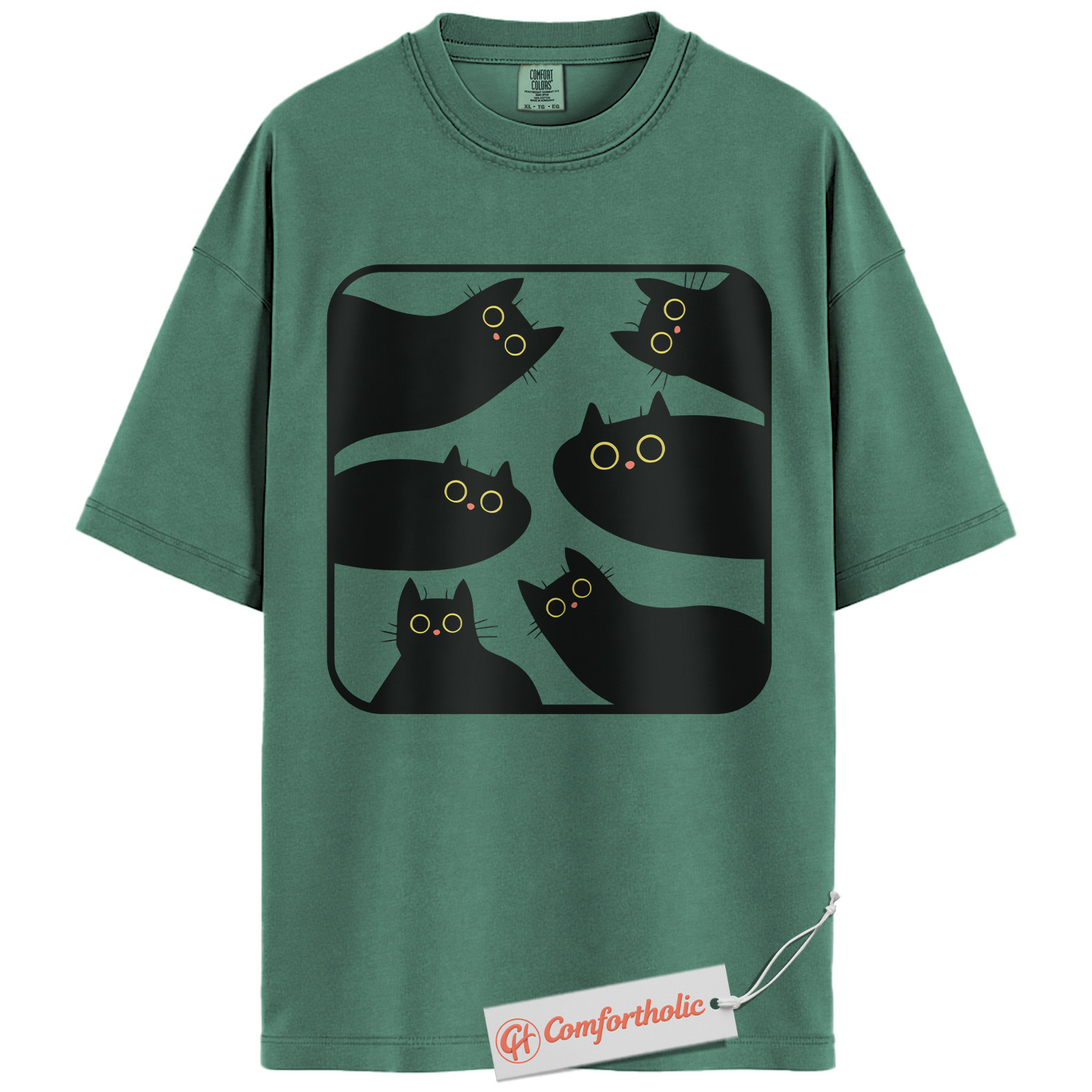 Black Cat Shirt, Minimalist Kitty Silhouette T-Shirt, Cute Pet Graphic Tee, Gift for Cat Lovers, Cat Mom Comfort Colors Shirt - Image 10