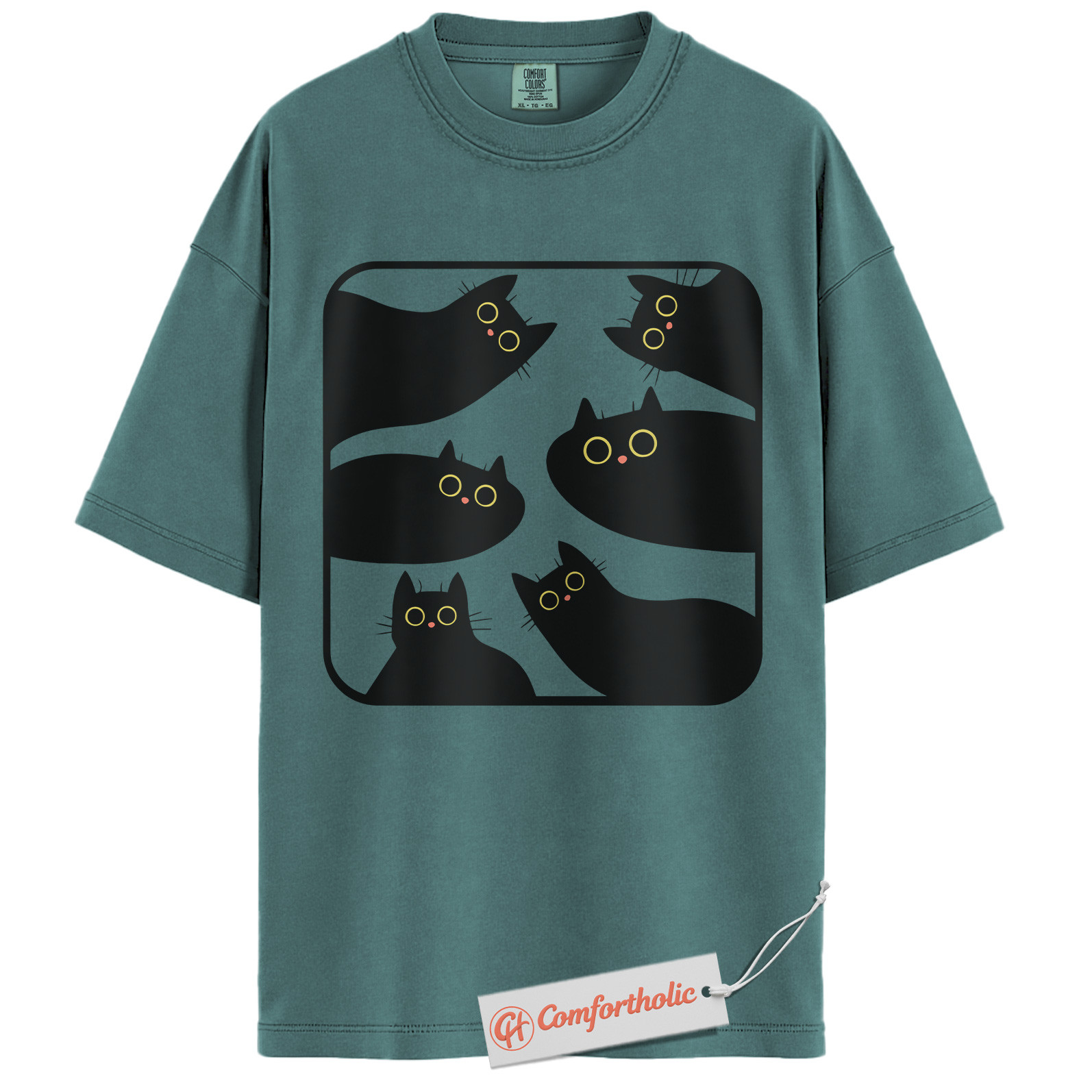 Black Cat Shirt, Minimalist Kitty Silhouette T-Shirt, Cute Pet Graphic Tee, Gift for Cat Lovers, Cat Mom Comfort Colors Shirt - Image 11