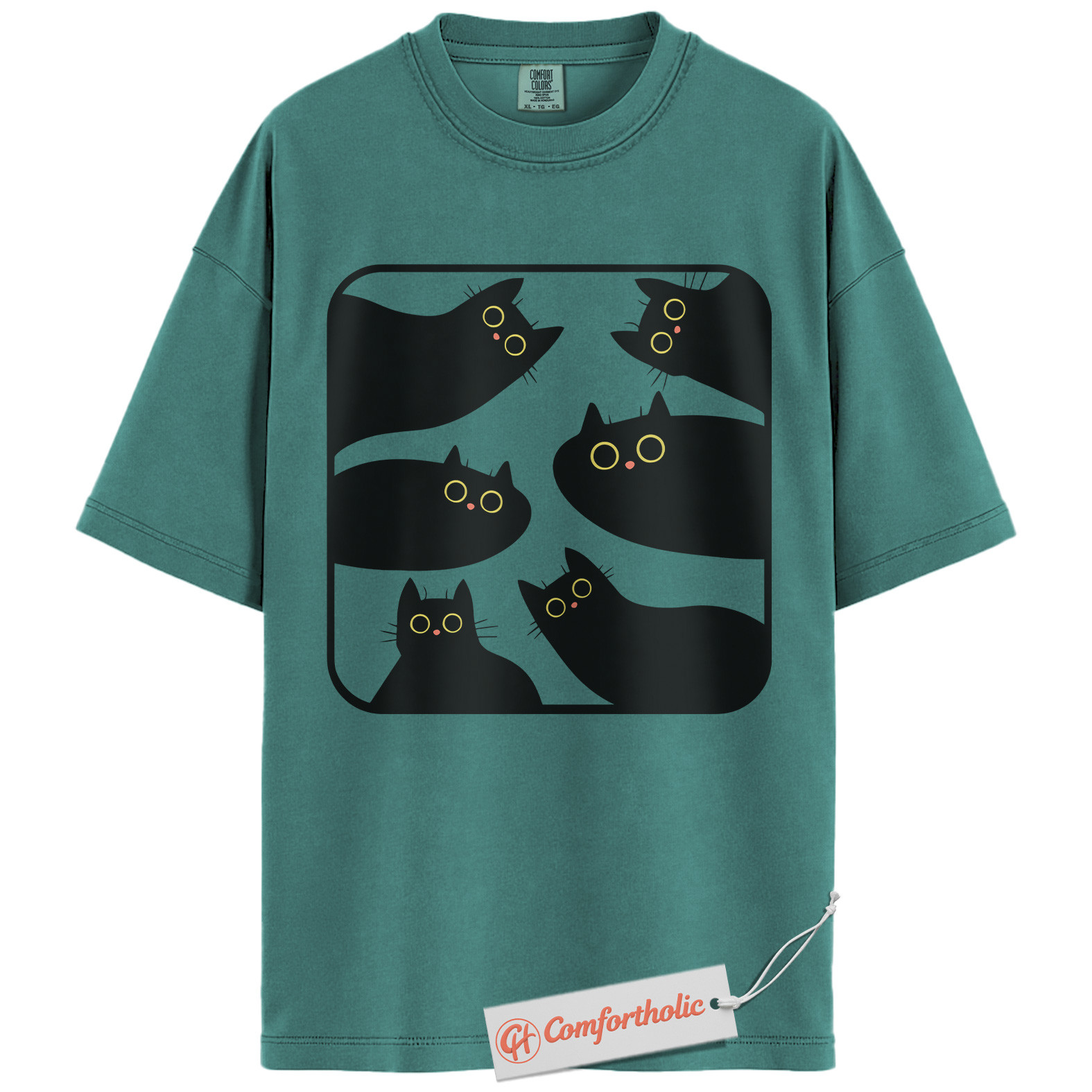 Black Cat Shirt, Minimalist Kitty Silhouette T-Shirt, Cute Pet Graphic Tee, Gift for Cat Lovers, Cat Mom Comfort Colors Shirt - Image 13