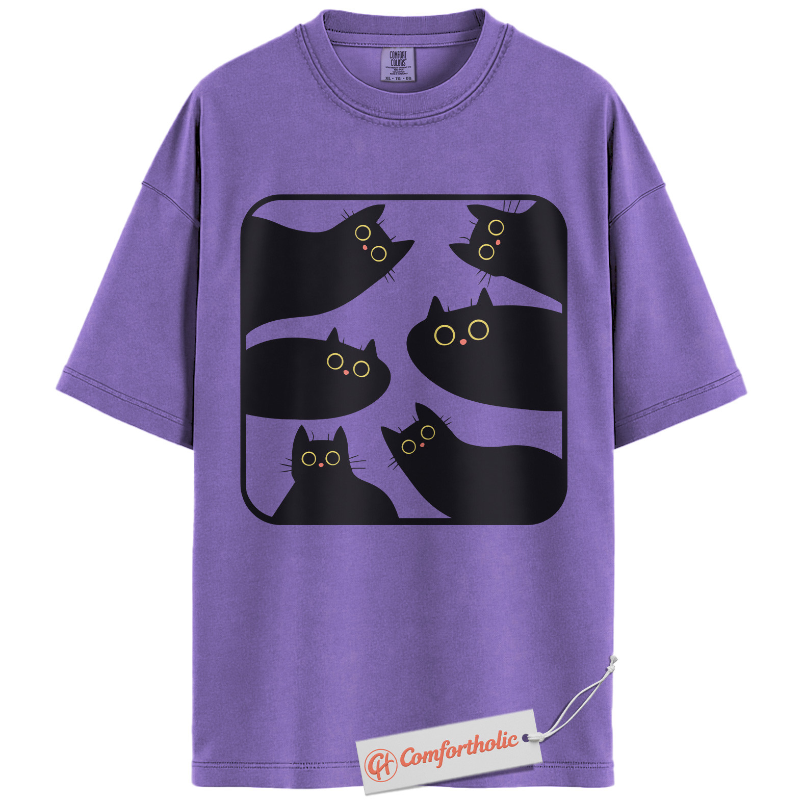 Black Cat Shirt, Minimalist Kitty Silhouette T-Shirt, Cute Pet Graphic Tee, Gift for Cat Lovers, Cat Mom Comfort Colors Shirt - Image 20