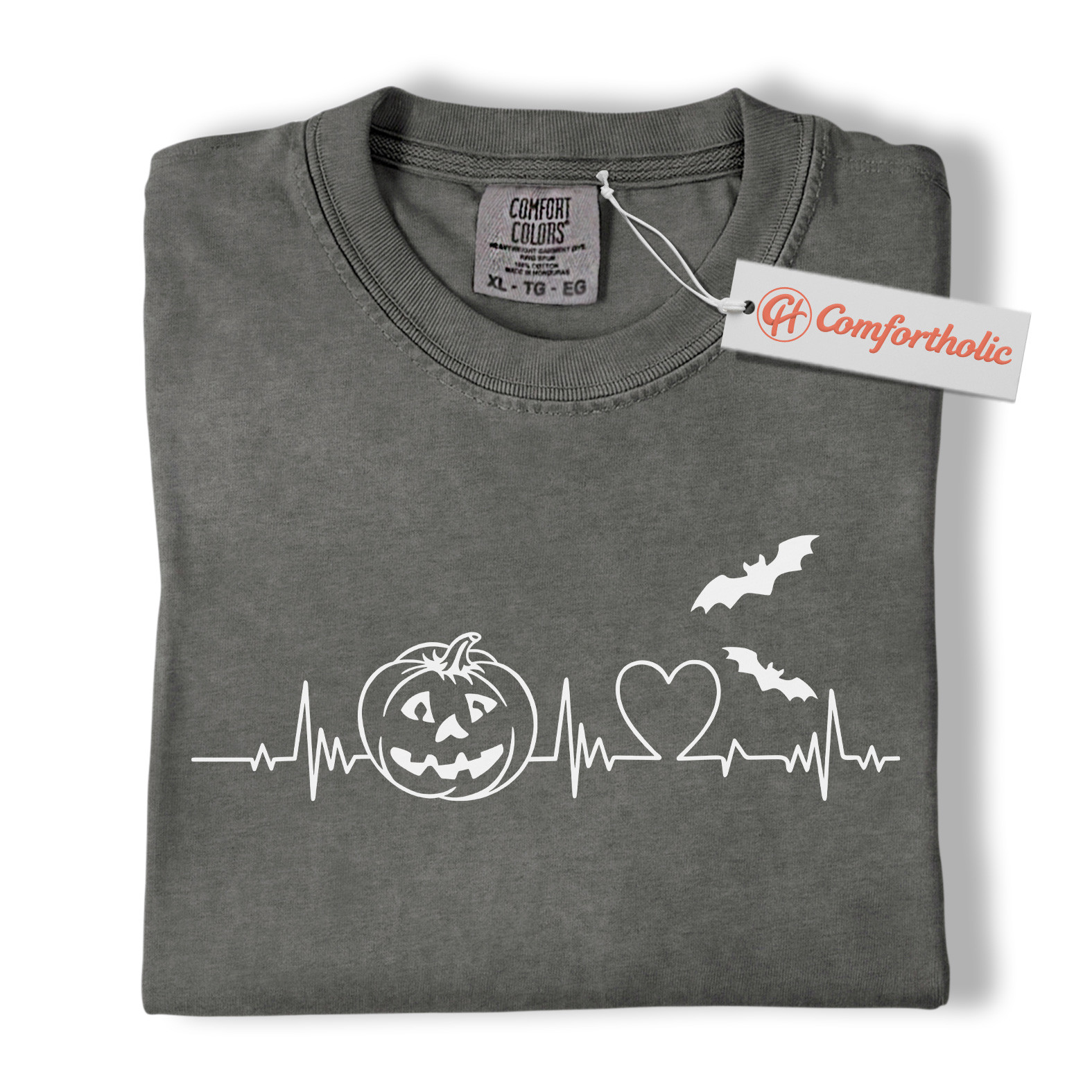 Halloween Heartbeat Shirt, Pumpkin Jack O’Lantern T-Shirt, Spooky ECG Graphic Tee, Cute Halloween Gift for Nurses & Fall Lovers, Medical Comfort Colors Shirt - Image 4