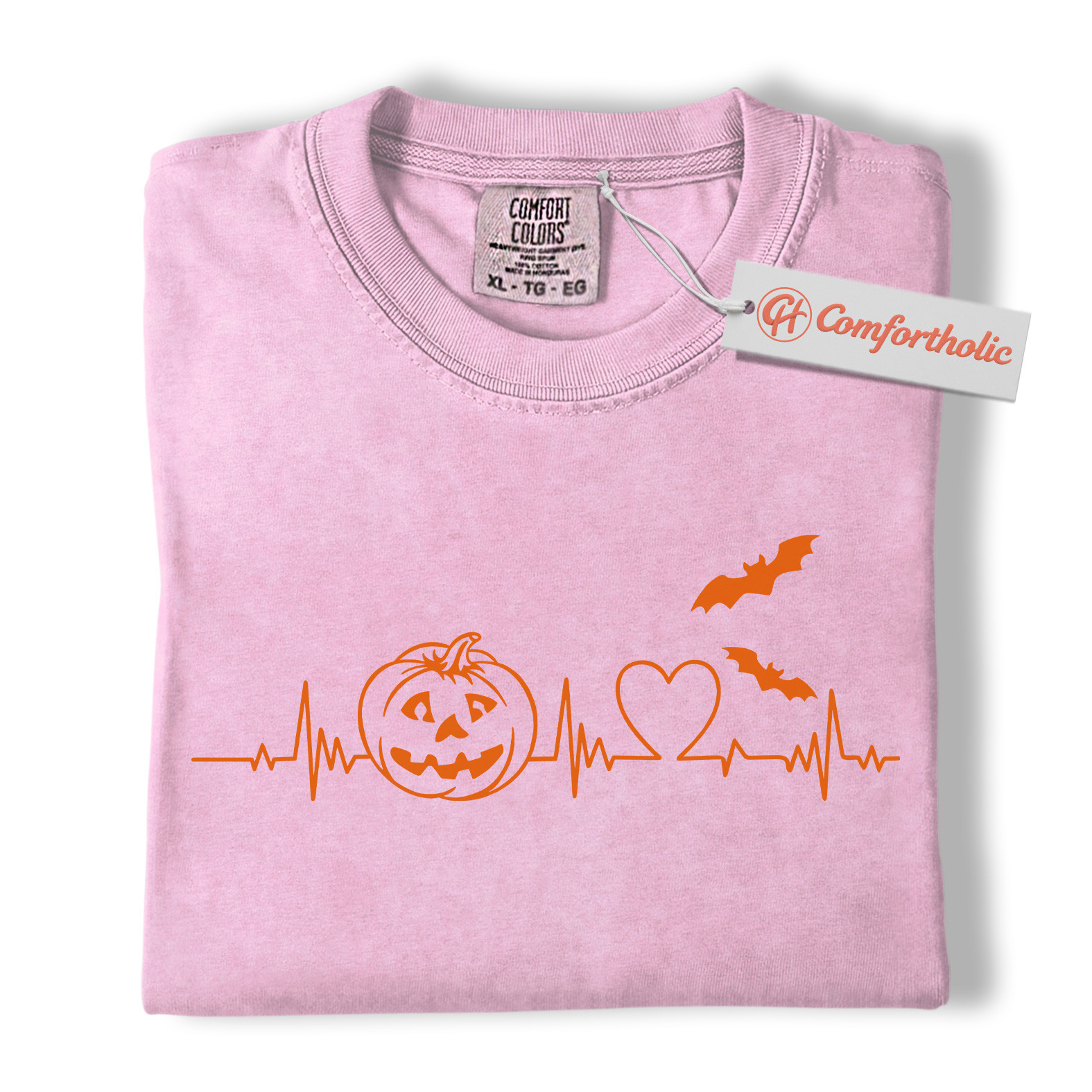 Halloween Heartbeat Shirt, Pumpkin Jack O’Lantern T-Shirt, Spooky ECG Graphic Tee, Cute Halloween Gift for Nurses & Fall Lovers, Medical Comfort Colors Shirt - Image 8