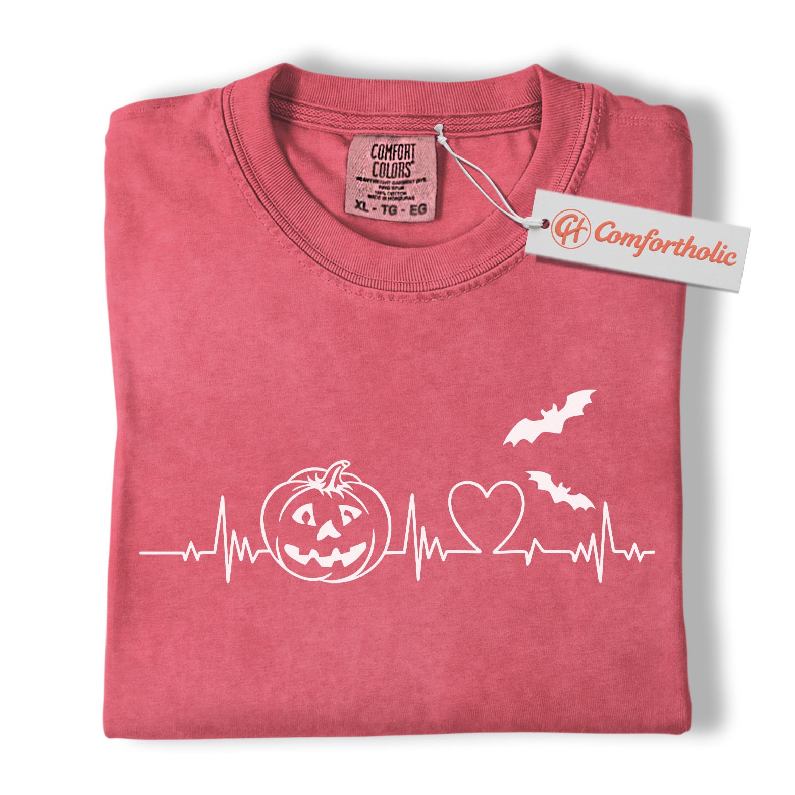 Halloween Heartbeat Shirt, Pumpkin Jack O’Lantern T-Shirt, Spooky ECG Graphic Tee, Cute Halloween Gift for Nurses & Fall Lovers, Medical Comfort Colors Shirt - Image 9