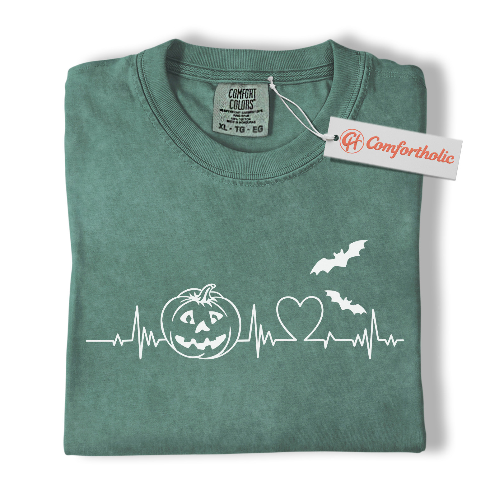 Halloween Heartbeat Shirt, Pumpkin Jack O’Lantern T-Shirt, Spooky ECG Graphic Tee, Cute Halloween Gift for Nurses & Fall Lovers, Medical Comfort Colors Shirt - Image 10