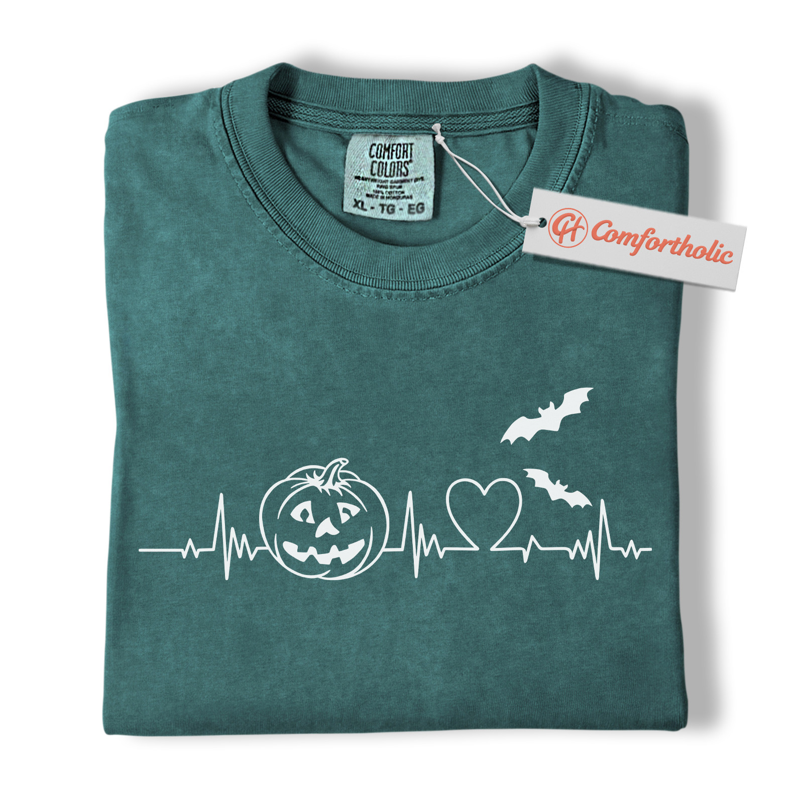 Halloween Heartbeat Shirt, Pumpkin Jack O’Lantern T-Shirt, Spooky ECG Graphic Tee, Cute Halloween Gift for Nurses & Fall Lovers, Medical Comfort Colors Shirt - Image 11
