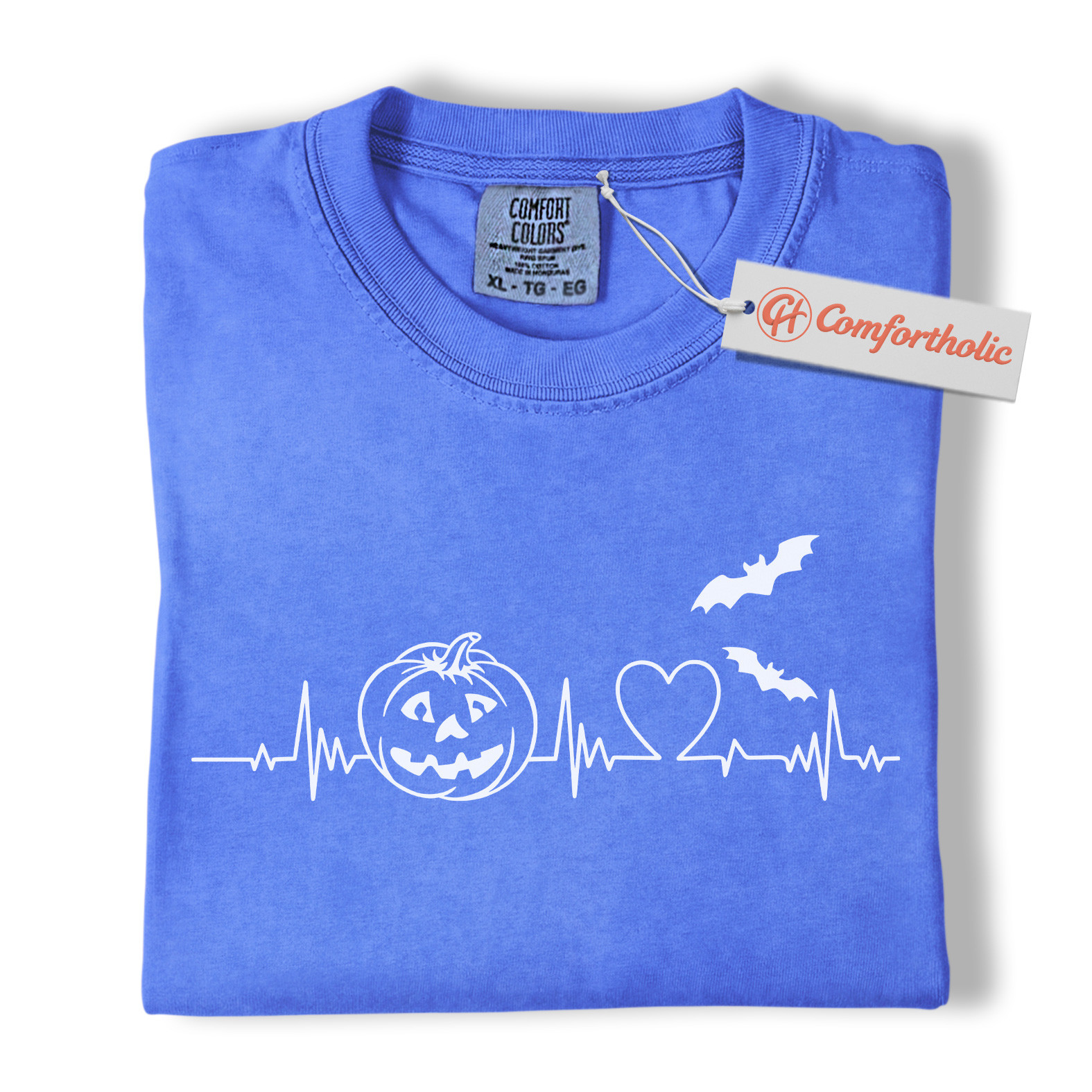 Halloween Heartbeat Shirt, Pumpkin Jack O’Lantern T-Shirt, Spooky ECG Graphic Tee, Cute Halloween Gift for Nurses & Fall Lovers, Medical Comfort Colors Shirt - Image 12