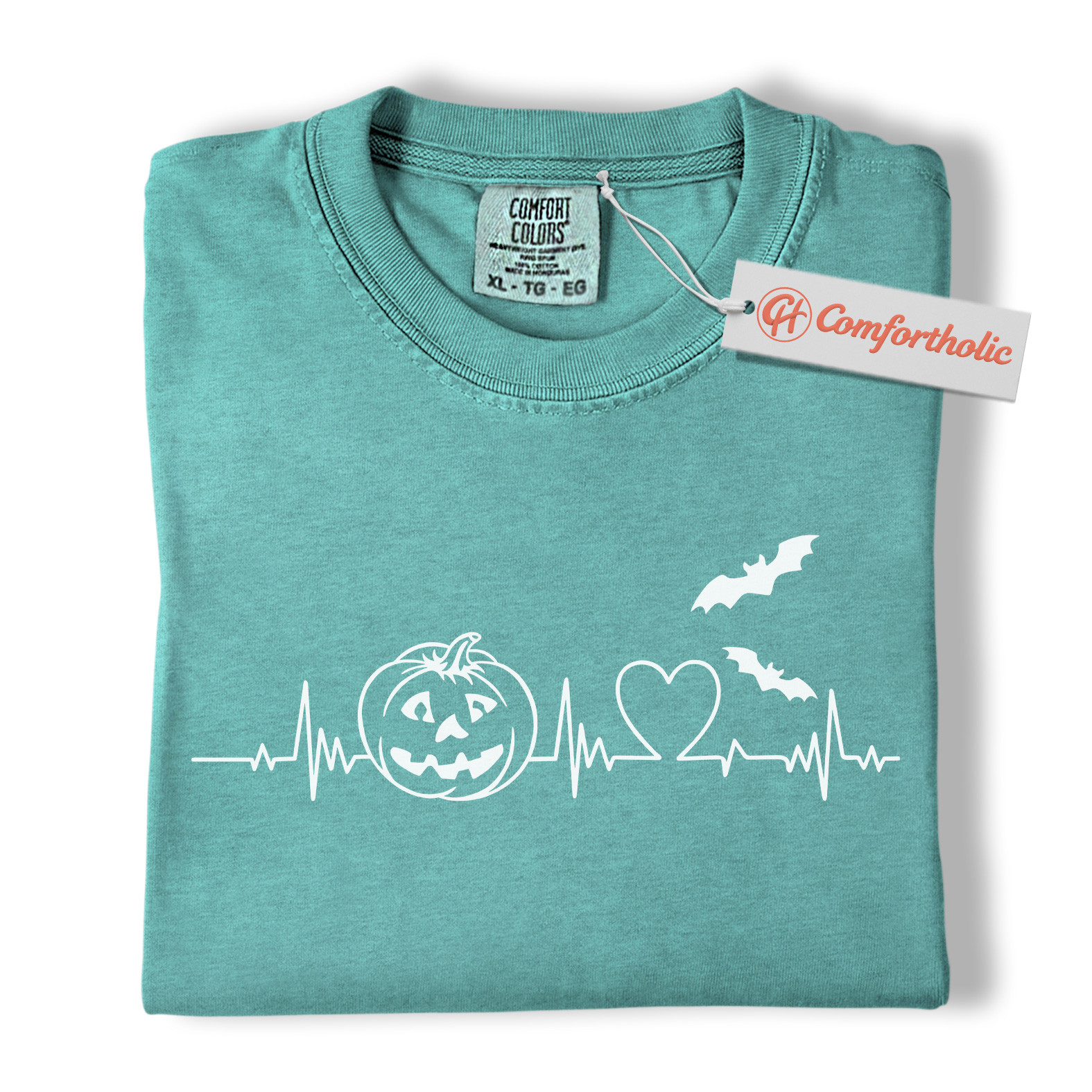 Halloween Heartbeat Shirt, Pumpkin Jack O’Lantern T-Shirt, Spooky ECG Graphic Tee, Cute Halloween Gift for Nurses & Fall Lovers, Medical Comfort Colors Shirt - Image 13
