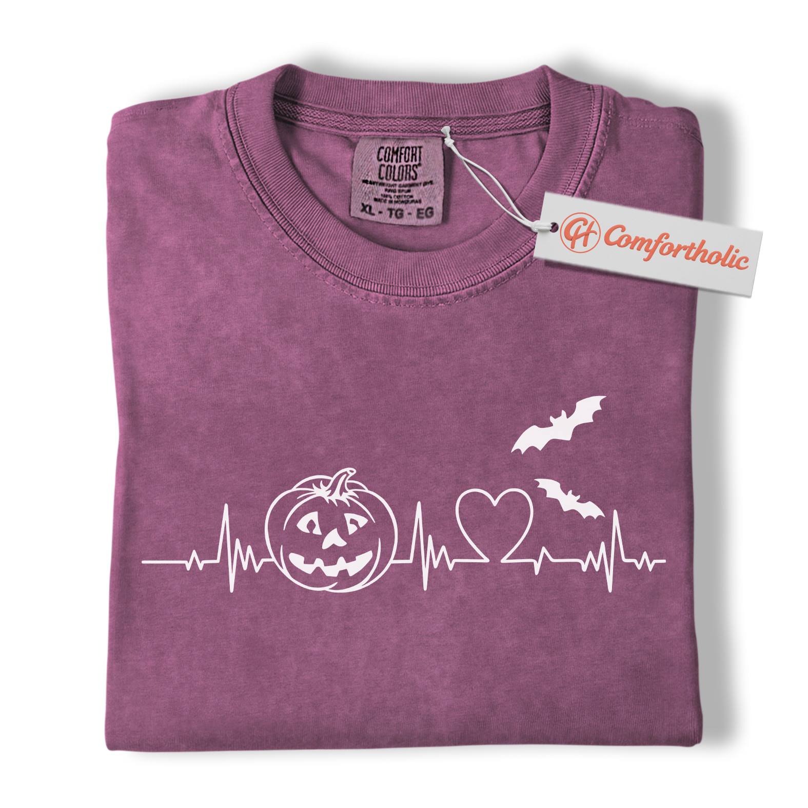 Halloween Heartbeat Shirt, Pumpkin Jack O’Lantern T-Shirt, Spooky ECG Graphic Tee, Cute Halloween Gift for Nurses & Fall Lovers, Medical Comfort Colors Shirt - Image 15