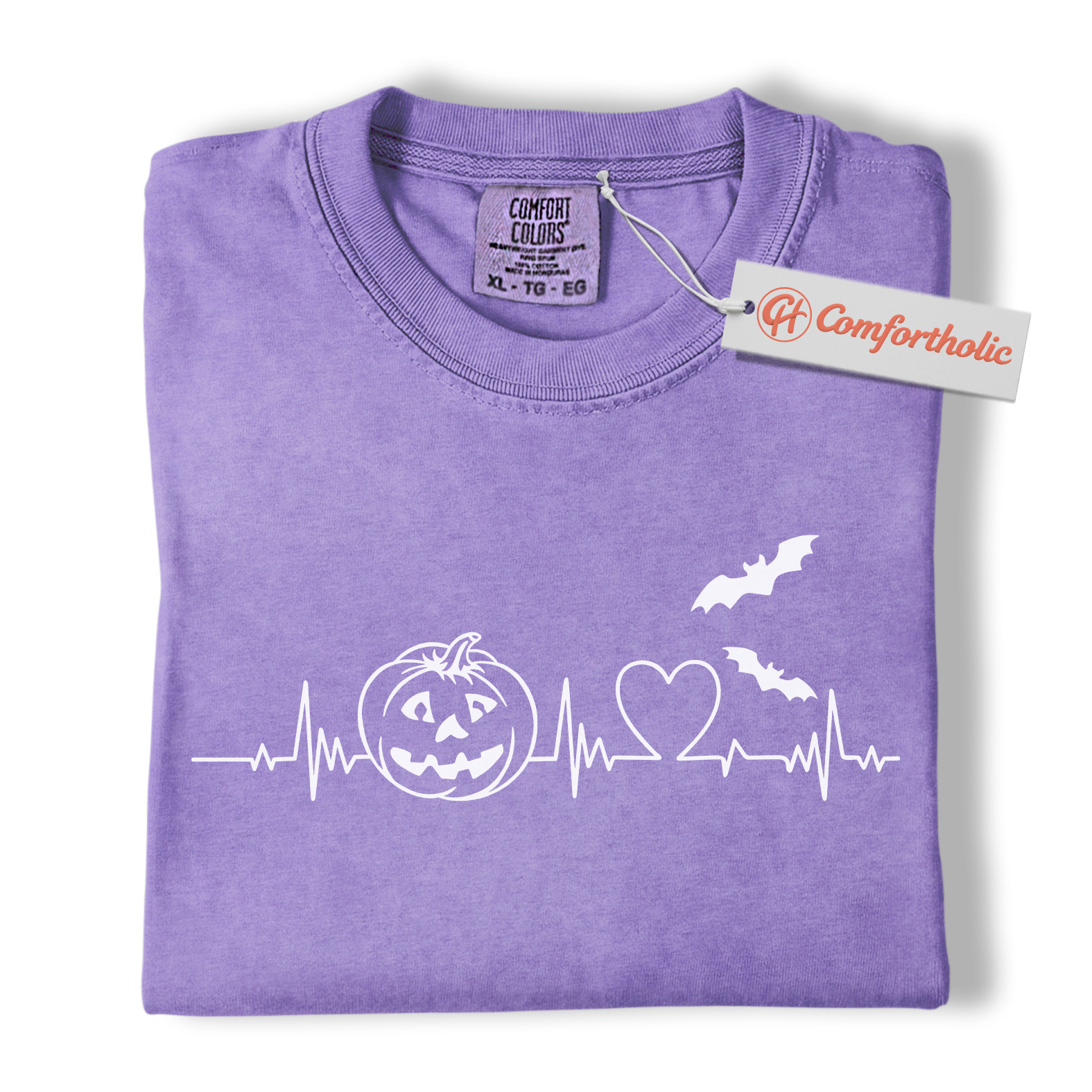 Halloween Heartbeat Shirt, Pumpkin Jack O’Lantern T-Shirt, Spooky ECG Graphic Tee, Cute Halloween Gift for Nurses & Fall Lovers, Medical Comfort Colors Shirt - Image 20