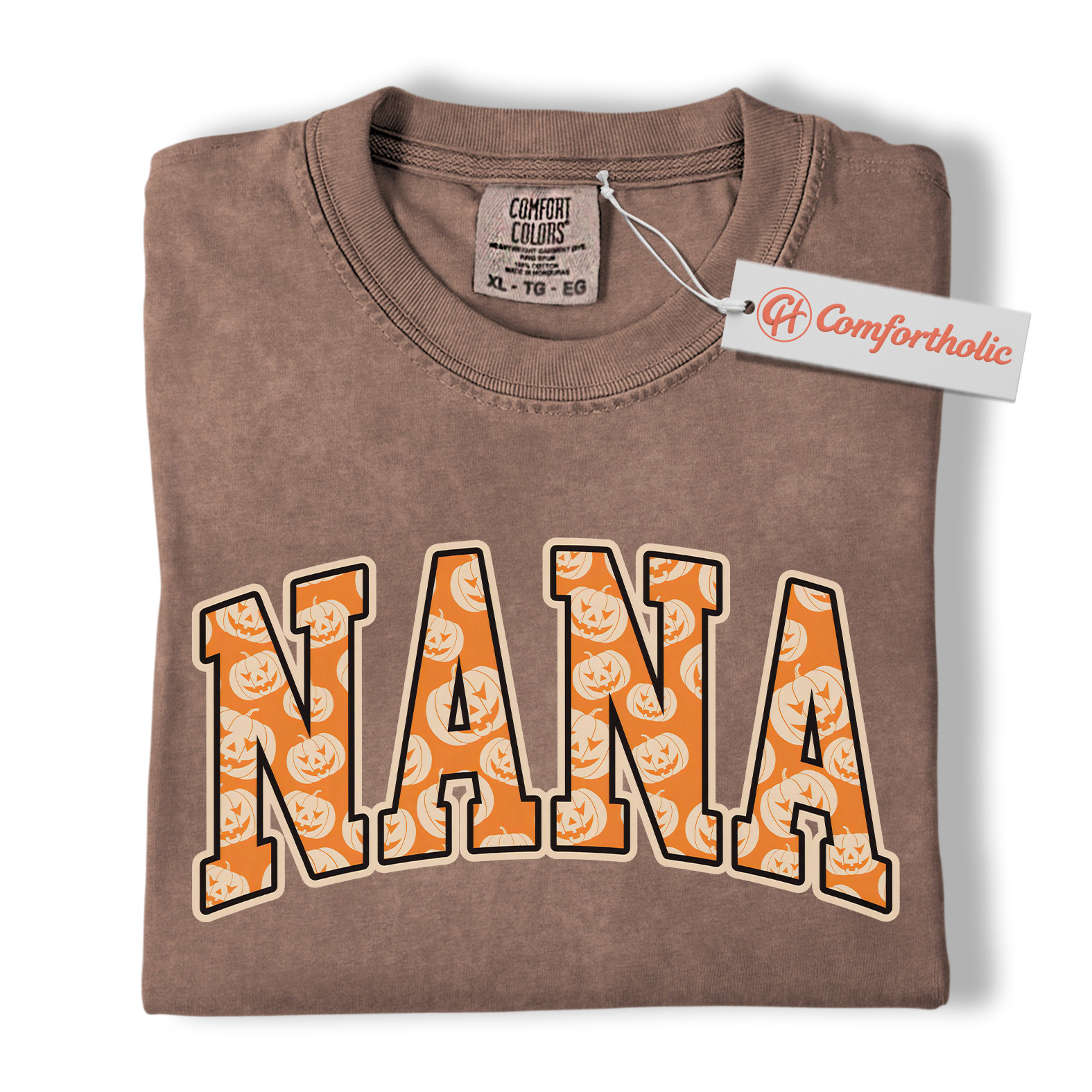 Halloween Nana Shirt, Cute Pumpkin Face T-Shirt, Fun Grandma Graphic Tee, Spooky October Gift for Nana, Fall Comfort Colors Shirt - Image 19