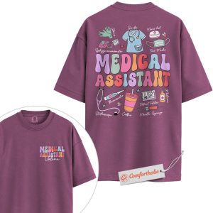 Custom Medical Assistant Shirt, Personalized Healthcare Worker T-Shirt, Cute Medical Supplies Graphic Tee, Gift for MA Professionals, MA Comfort Colors Shirt 2-Sided