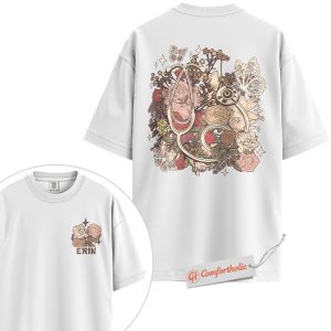 Alternative view of Personalized Nurse Shirt, Floral Stethoscope Medical T-Shirt, Cute RN Graphic Tee, Aesthetic Gift for Healthcare Workers, Custom Nurse Comfort Colors Shirt 2-Sided