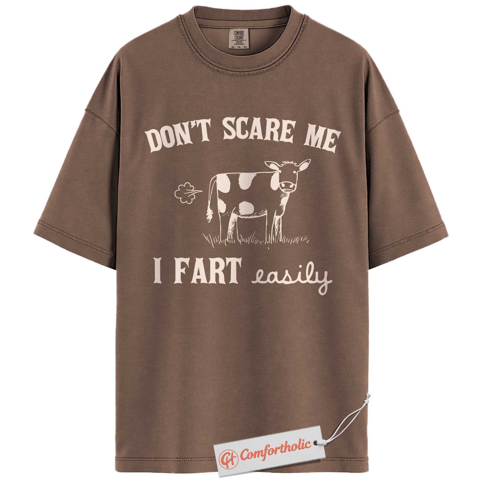 Don’t Scare Me Shirt, Funny Cow Fart T-Shirt, Farm Animal Graphic Tee, Humorous Gift for Cow Lovers, Cow Comfort Colors Shirt - Image 19