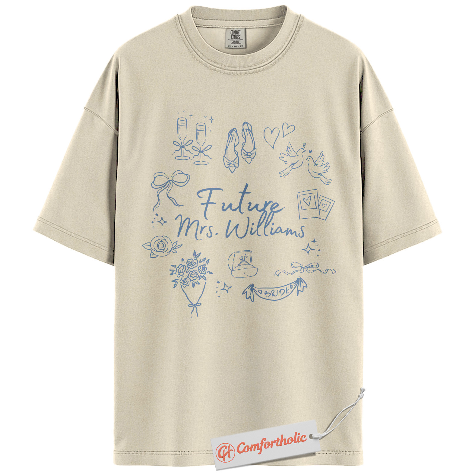 Personalized Future Mrs. Shirt, Custom Bride Last Name T-Shirt, Bridal Shower Tee for Fiancées, Cute Engagement Gift, Wedding Planning Comfort Colors Shirt