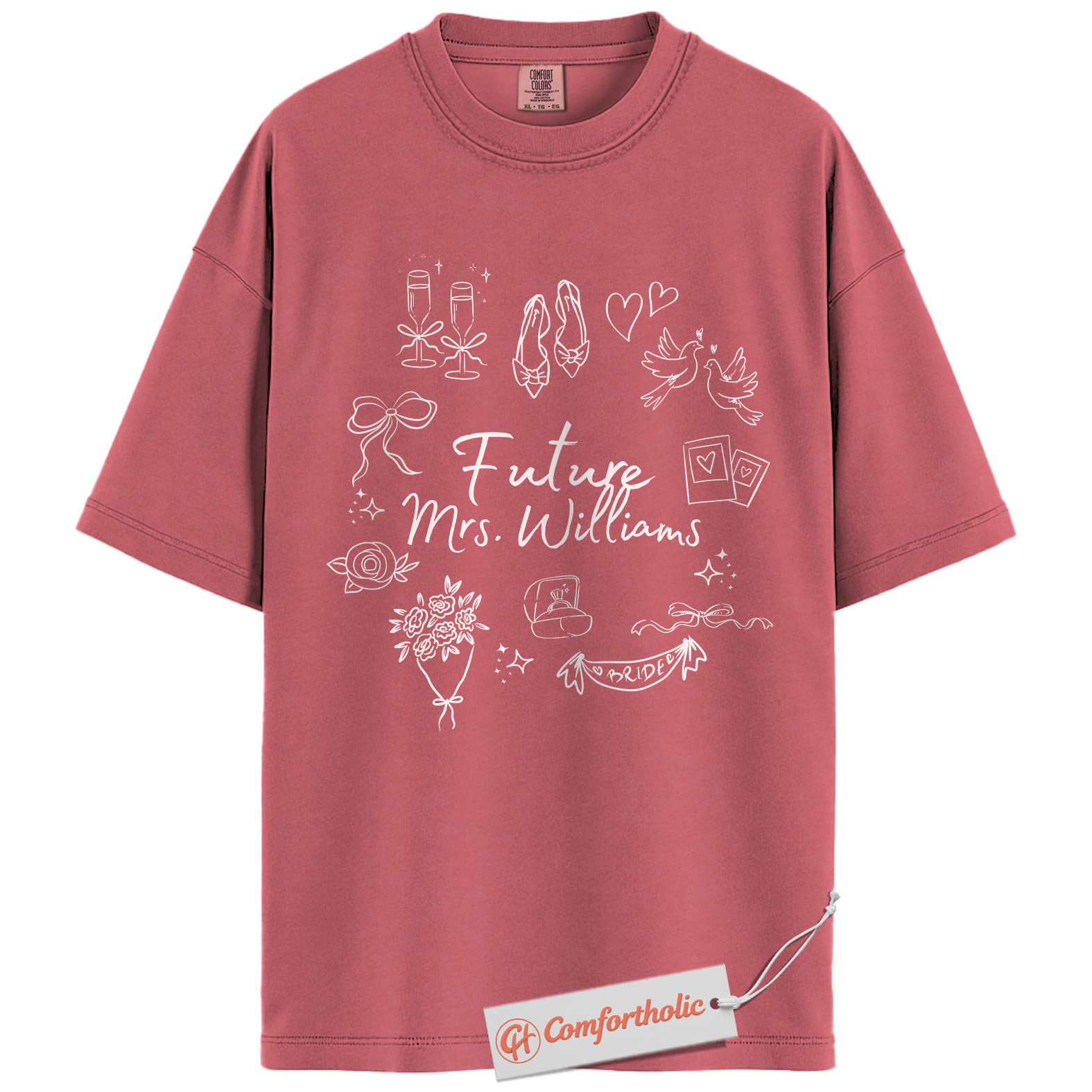 Personalized Future Mrs. Shirt, Custom Bride Last Name T-Shirt, Bridal Shower Tee for Fiancées, Cute Engagement Gift, Wedding Planning Comfort Colors Shirt - Image 9