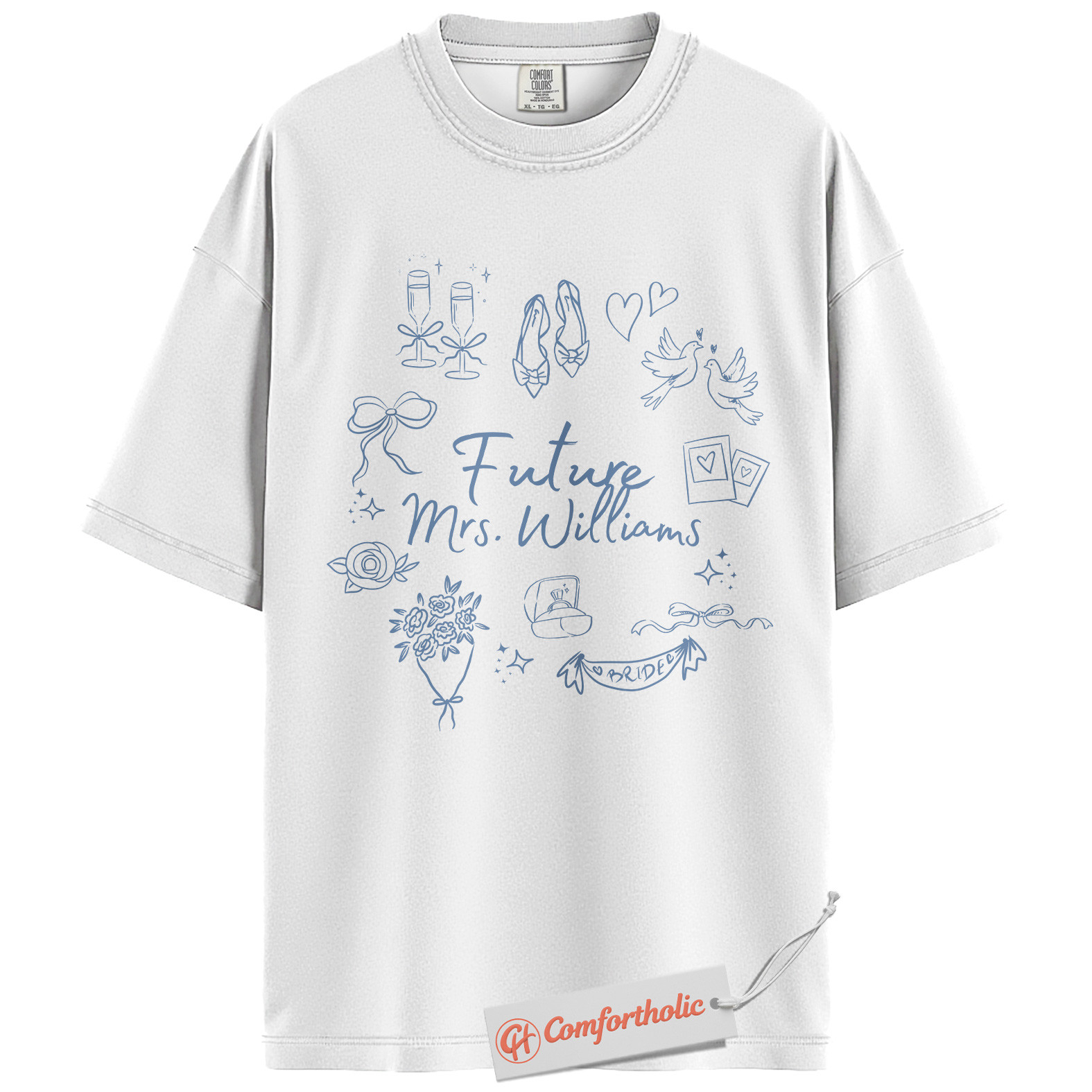 Personalized Future Mrs. Shirt, Custom Bride Last Name T-Shirt, Bridal Shower Tee for Fiancées, Cute Engagement Gift, Wedding Planning Comfort Colors Shirt - Image 2