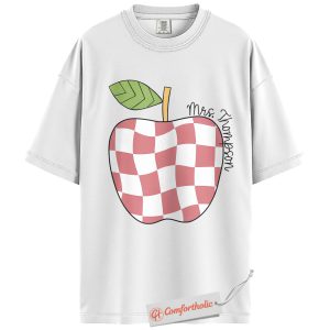 Alternative view of Custom Teacher Apple Shirt, Back To School Tee, Teacher Appreciation Gift, Personalized Educator Comfort Colors Shirt