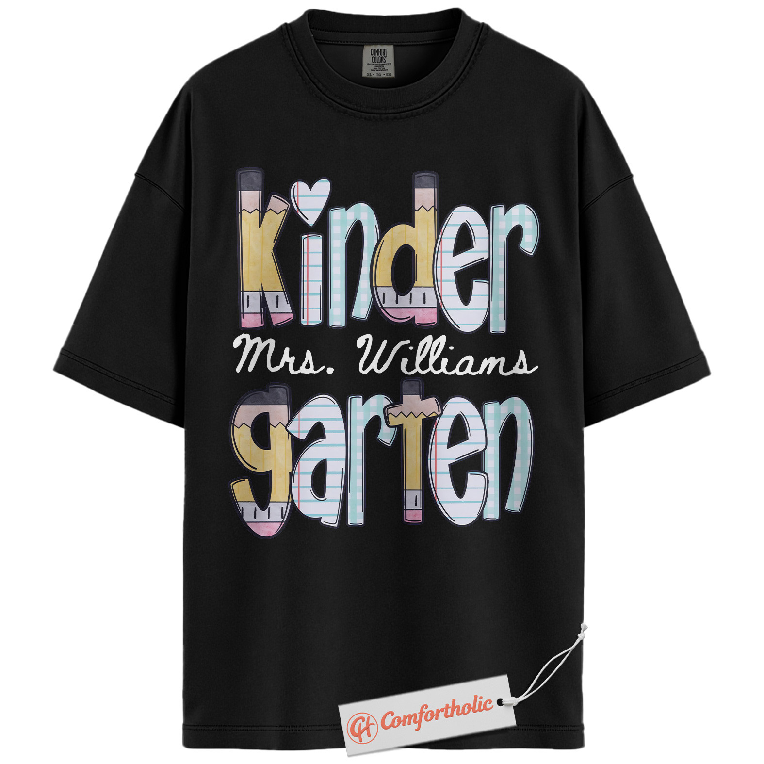 Custom Kindergarten Teacher Shirt, Personalized Mrs. Williams T-Shirt, Teacher Appreciation Tee, Back to School Gift, Teacher Comfort Colors Shirt - Image 3