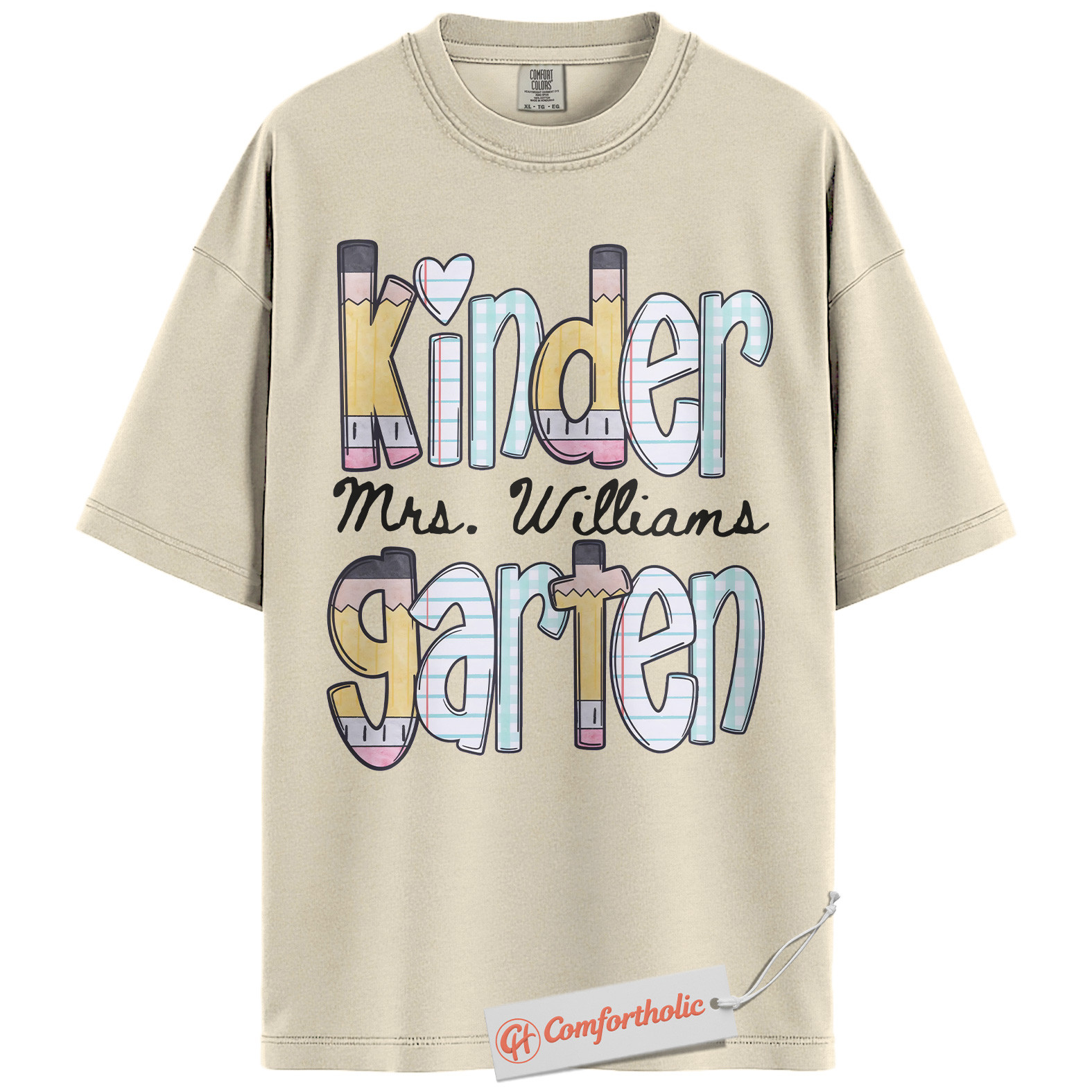 Custom Kindergarten Teacher Shirt, Personalized Mrs. Williams T-Shirt, Teacher Appreciation Tee, Back to School Gift, Teacher Comfort Colors Shirt - Image 5