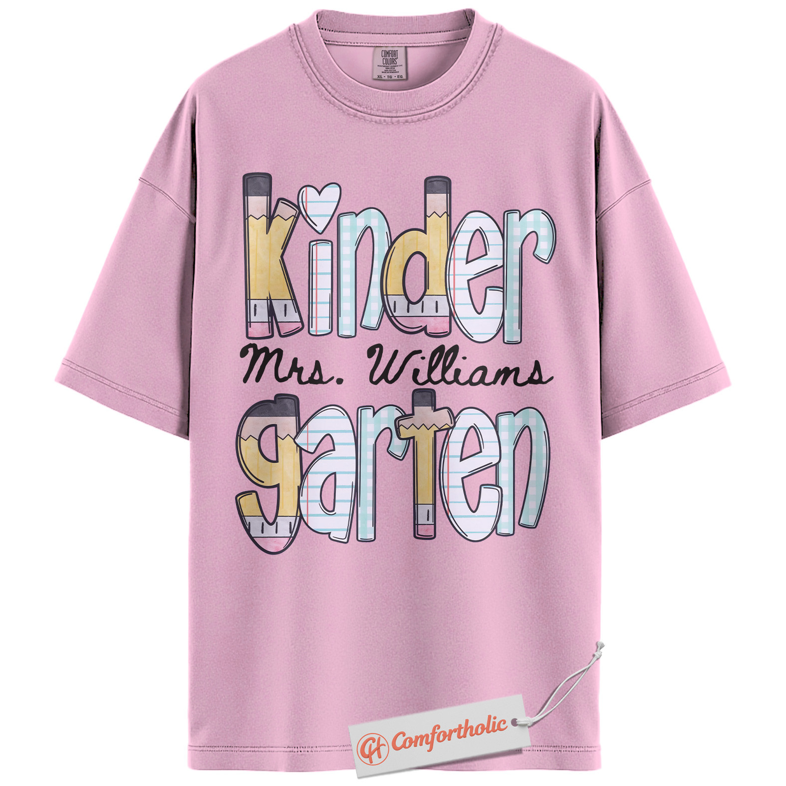 Custom Kindergarten Teacher Shirt, Personalized Mrs. Williams T-Shirt, Teacher Appreciation Tee, Back to School Gift, Teacher Comfort Colors Shirt - Image 8
