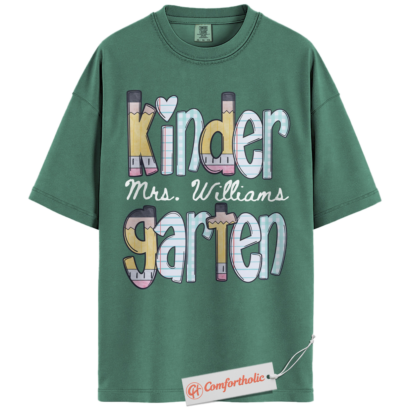 Custom Kindergarten Teacher Shirt, Personalized Mrs. Williams T-Shirt, Teacher Appreciation Tee, Back to School Gift, Teacher Comfort Colors Shirt - Image 10