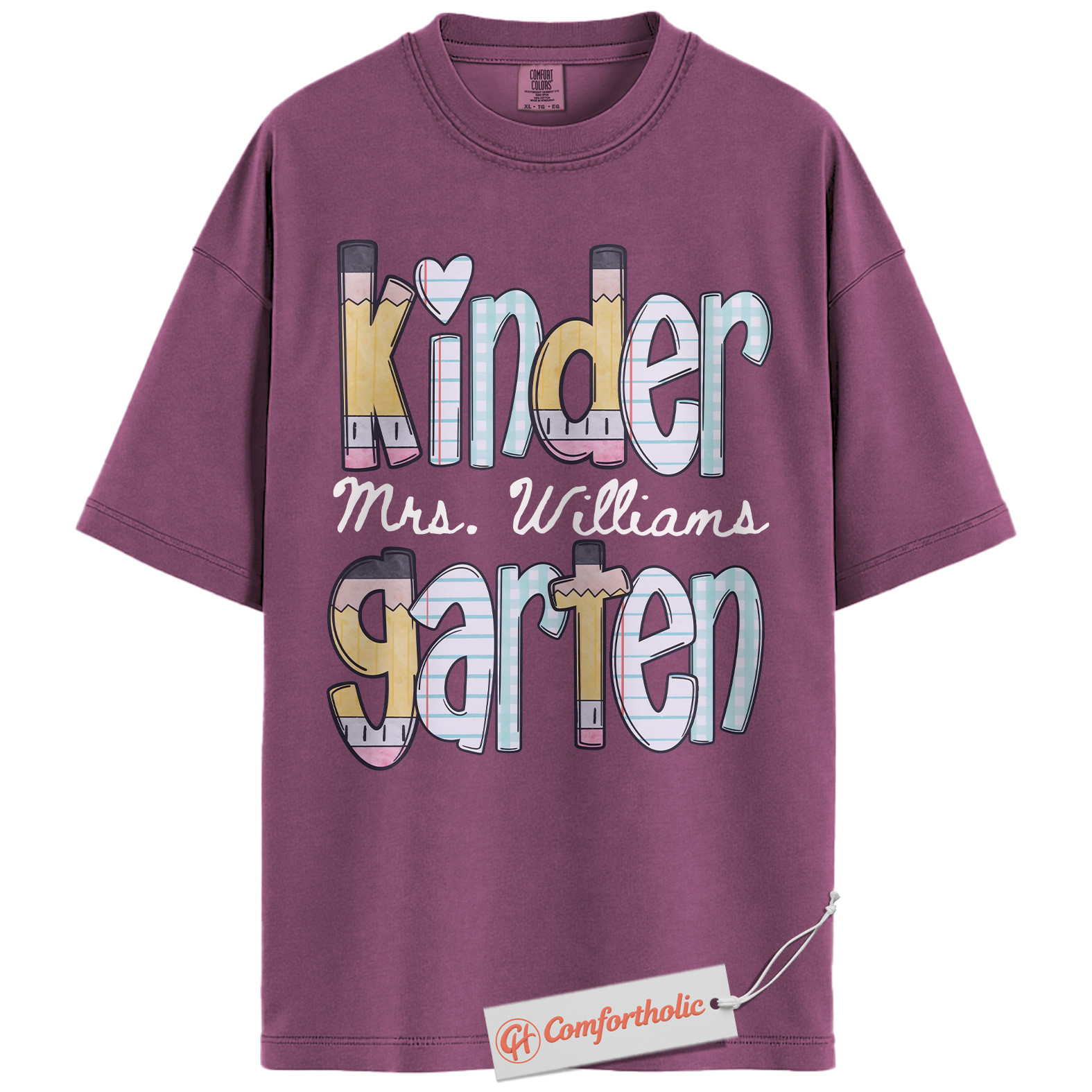 Custom Kindergarten Teacher Shirt, Personalized Mrs. Williams T-Shirt, Teacher Appreciation Tee, Back to School Gift, Teacher Comfort Colors Shirt - Image 15