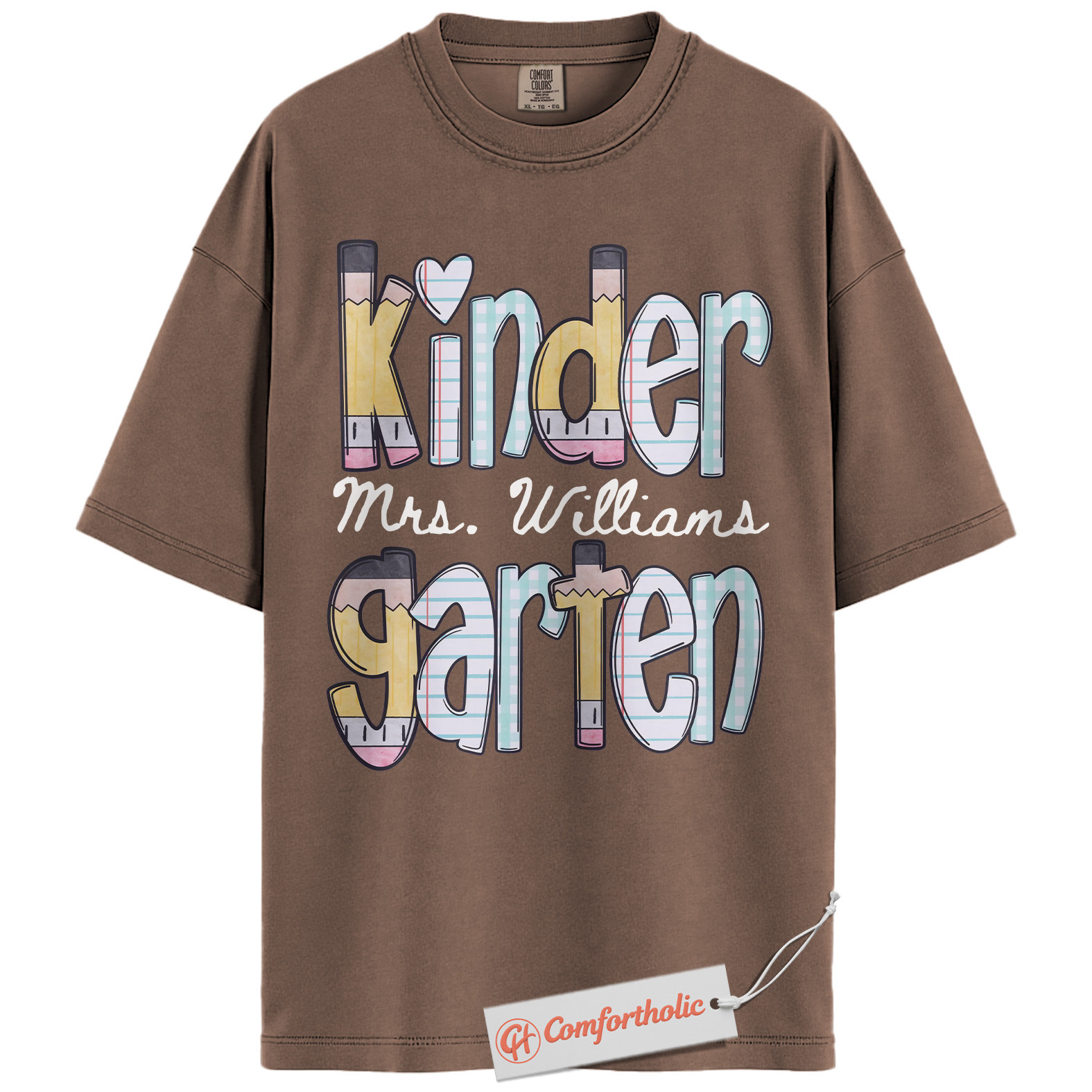 Custom Kindergarten Teacher Shirt, Personalized Mrs. Williams T-Shirt, Teacher Appreciation Tee, Back to School Gift, Teacher Comfort Colors Shirt - Image 19