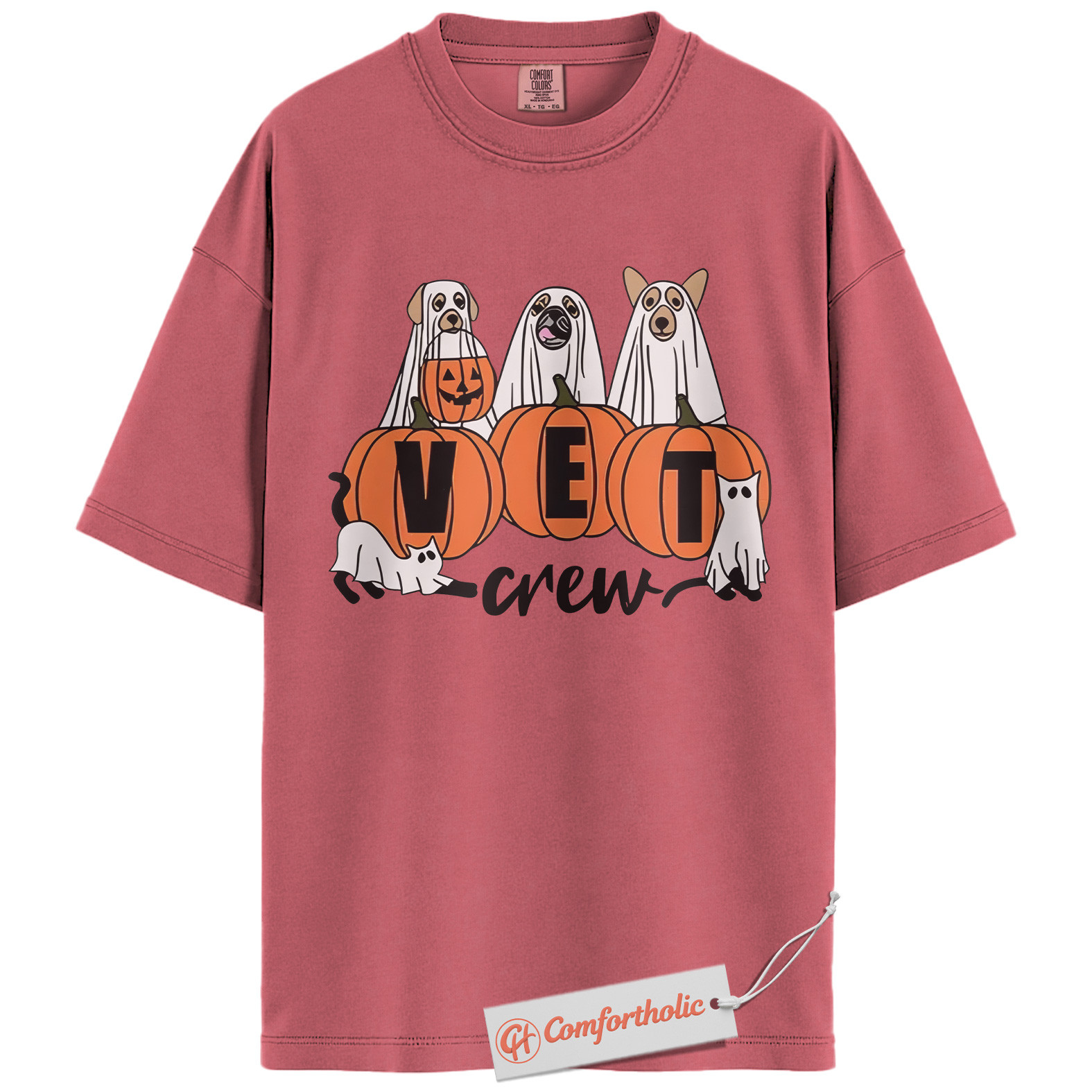 Halloween Vet Crew Shirt, Ghost Veterinarian T-Shirt, Vet Graphic Tee, Animal Lover Gift, Spooky Season Comfort Colors Shirt - Image 8