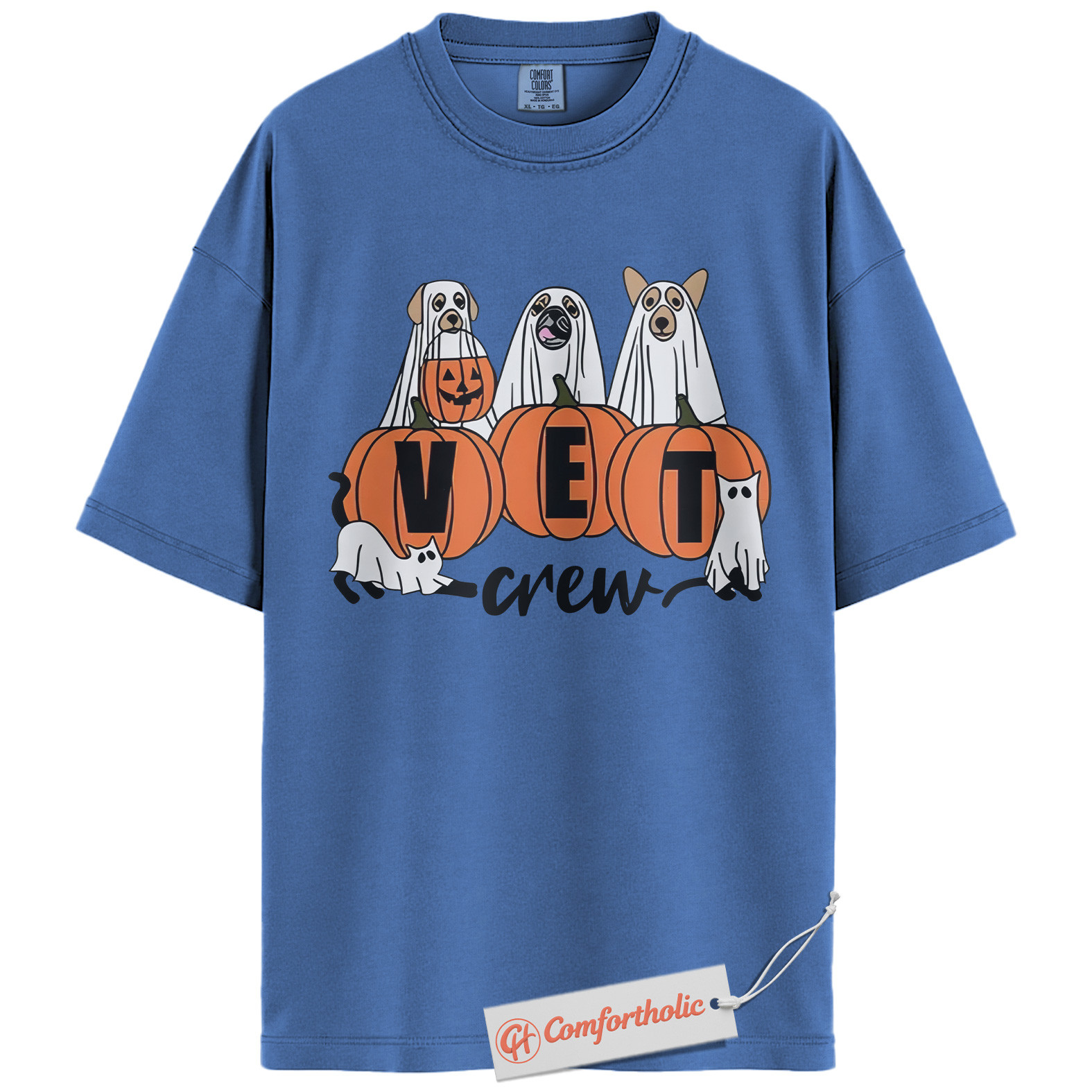 Halloween Vet Crew Shirt, Ghost Veterinarian T-Shirt, Vet Graphic Tee, Animal Lover Gift, Spooky Season Comfort Colors Shirt - Image 11