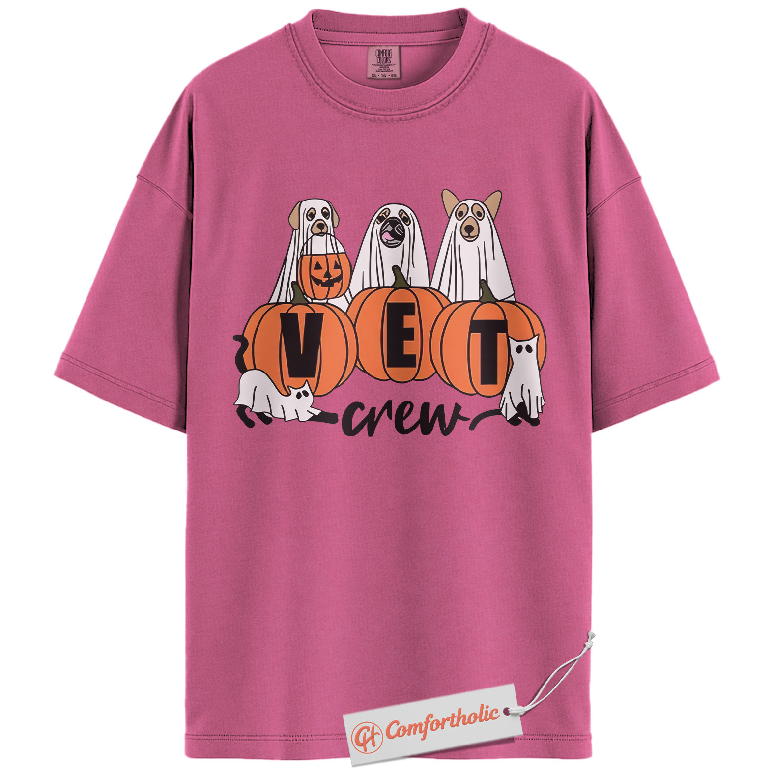 Halloween Vet Crew Shirt, Ghost Veterinarian T-Shirt, Vet Graphic Tee, Animal Lover Gift, Spooky Season Comfort Colors Shirt - Image 15