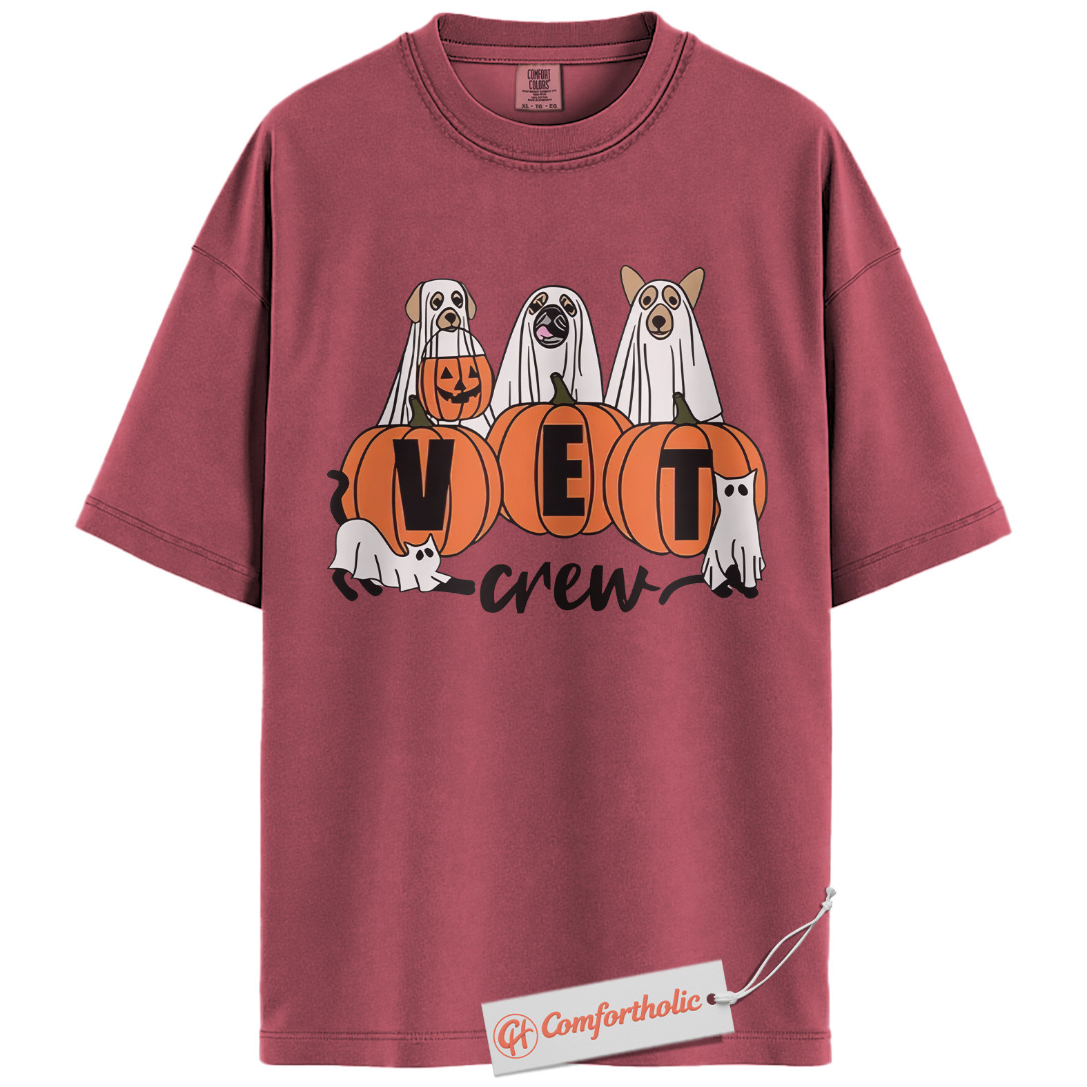 Halloween Vet Crew Shirt, Ghost Veterinarian T-Shirt, Vet Graphic Tee, Animal Lover Gift, Spooky Season Comfort Colors Shirt - Image 17