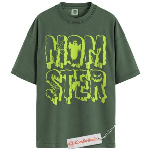 Momster Shirt, Halloween Mom Graphic Tee, Spooky Mom Life T-Shirt, Fall Family Comfort Colors Shirt