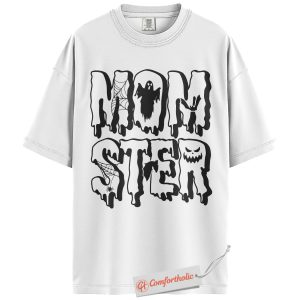 Alternative view of Momster Shirt, Halloween Mom Graphic Tee, Spooky Mom Life T-Shirt, Fall Family Comfort Colors Shirt