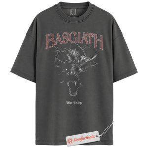 Alternative view of Fourth Wing Shirt, Basgiath War College Shirt, Dragon Shirt, Fantasy Book Shirt, Dark Academia Comfort Colors Shirt