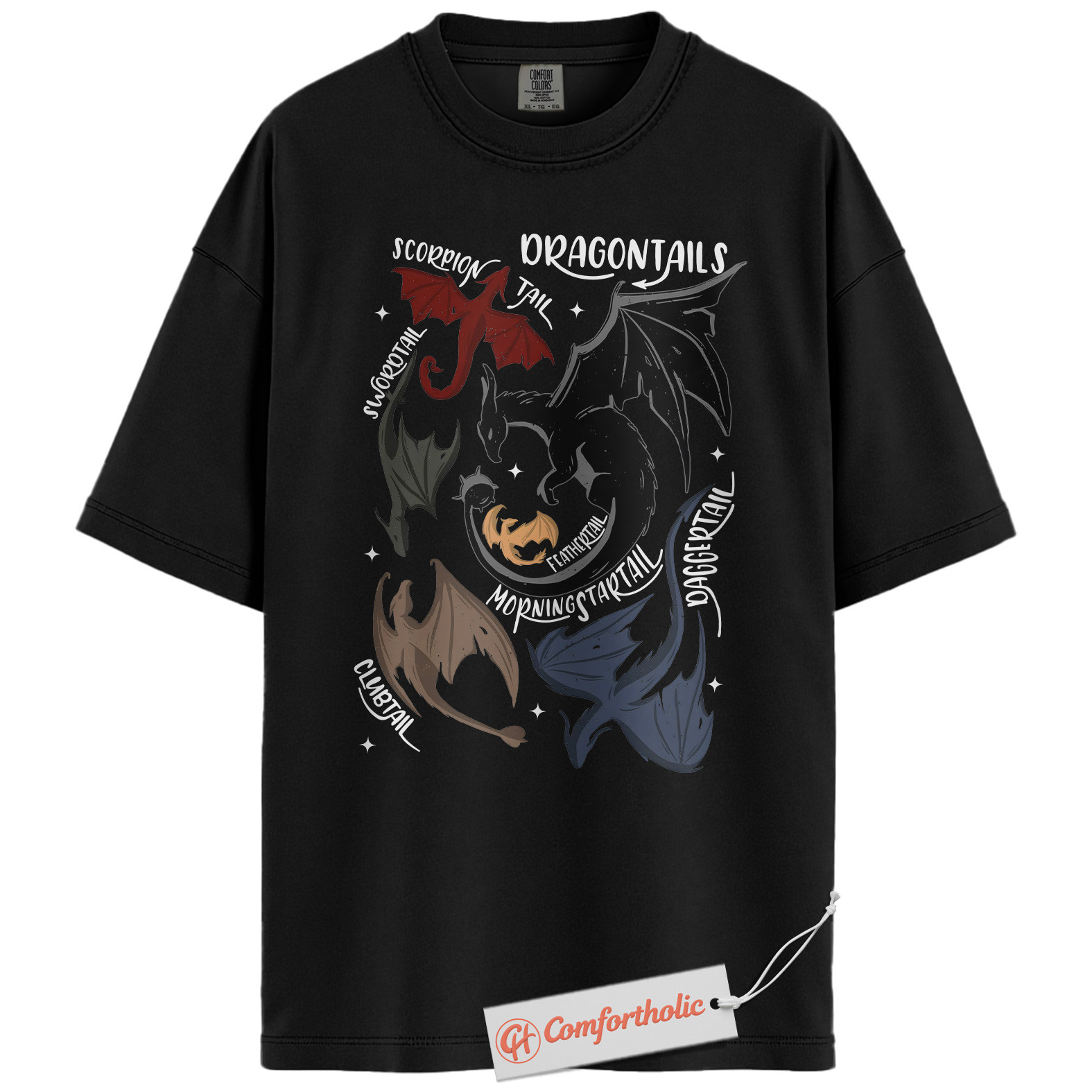Dragon Tail Shirt, Fourth Wing Shirt, Basgiath War College Shirt, Dragon Rider Shirt, Fantasy Bookish Comfort Colors Shirt - Image 3