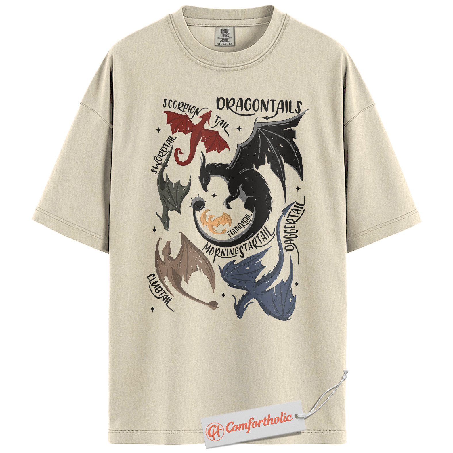 Dragon Tail Shirt, Fourth Wing Shirt, Basgiath War College Shirt, Dragon Rider Shirt, Fantasy Bookish Comfort Colors Shirt