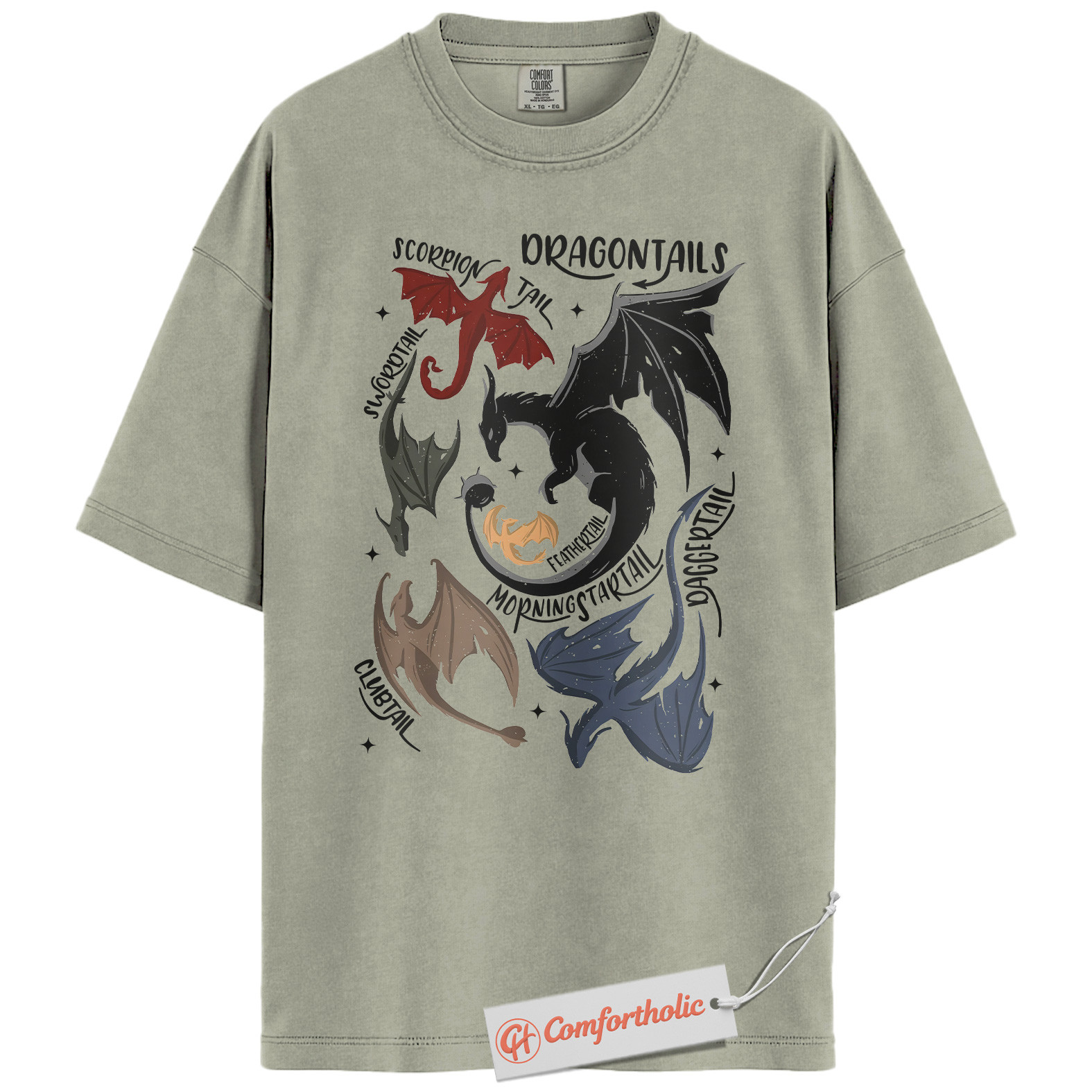 Dragon Tail Shirt, Fourth Wing Shirt, Basgiath War College Shirt, Dragon Rider Shirt, Fantasy Bookish Comfort Colors Shirt - Image 6