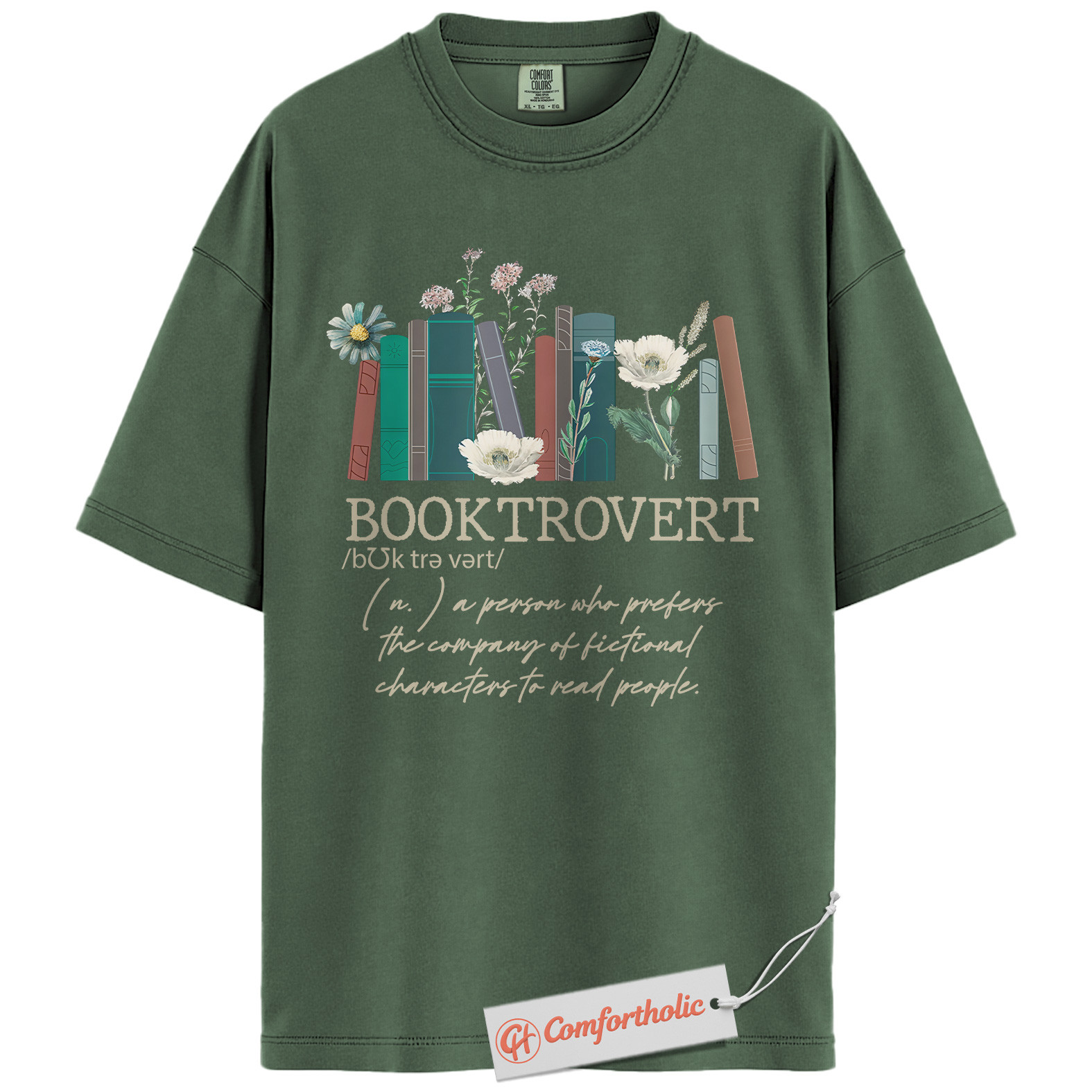 Booktrovert Shirt, Fictional Character Lover Shirt, Introvert Bookworm Shirt, Book Lover Shirt, Reading Comfort Colors Shirt - Image 5