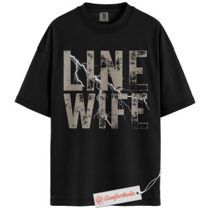 Line Wife Shirt, Lineman Support Tee, Proud Lineman Wife T-Shirt, Gritty Lightning Comfort Colors Shirt