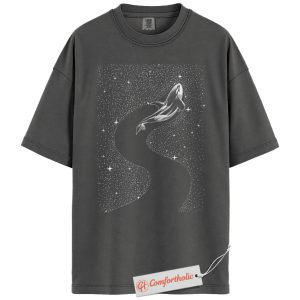 Alternative view of Orca Shirt, Killer Whale in Space Tee, Galaxy T-Shirt, Celestial Ocean Animal Comfort Colors Shirt