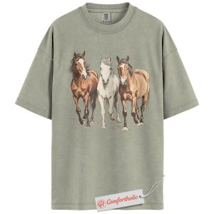 Horse Shirt, Western Cowboy Graphic Tee, Rustic Ranch Animal T-Shirt, Horse Lover Comfort Colors Shirt