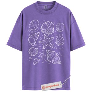 Sea Shell Shirt, Starfish Ocean Tee, Beach Lover Graphic T-Shirt, Coastal Summer Comfort Colors Shirt