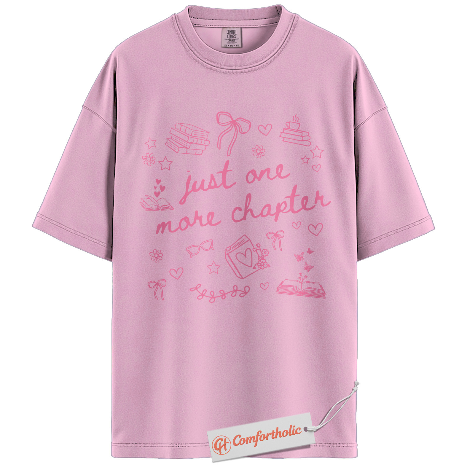 Just One More Chapter Shirt, Book Lover Shirt, Cute Reading Shirt, Literary Graphic Comfort Colors Shirt - Image 8