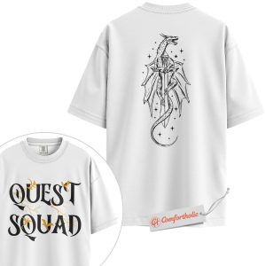 Alternative view of Quest Squad Shirt, Fourth Wing Shirt, Dragon Rider Shirt, Sgaeyl & Xaden Inspired Shirt, Fantasy Bookish Comfort Colors Shirt 2-Sided