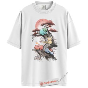 Alternative view of Pikachu Shirt, Charmander Shirt, Squirtle Shirt, Bulbasaur Shirt, PKM Shirt, Pokemon Shirt, Anime Comfort Colors Shirt