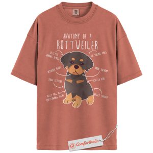 Alternative view of Rottweiler Anatomy Shirt, Funny Rottie Dog Diagram Shirt, Cute Guard Dog Lover Shirt, Big Dog Breed Comfort Colors Shirt