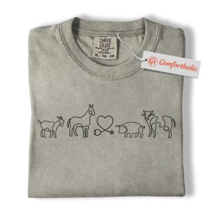 Vet Tech Shirt, Country Veterinarian Tee, Farm Animal Line Art T-Shirt, Veterinary Comfort Colors Shirt