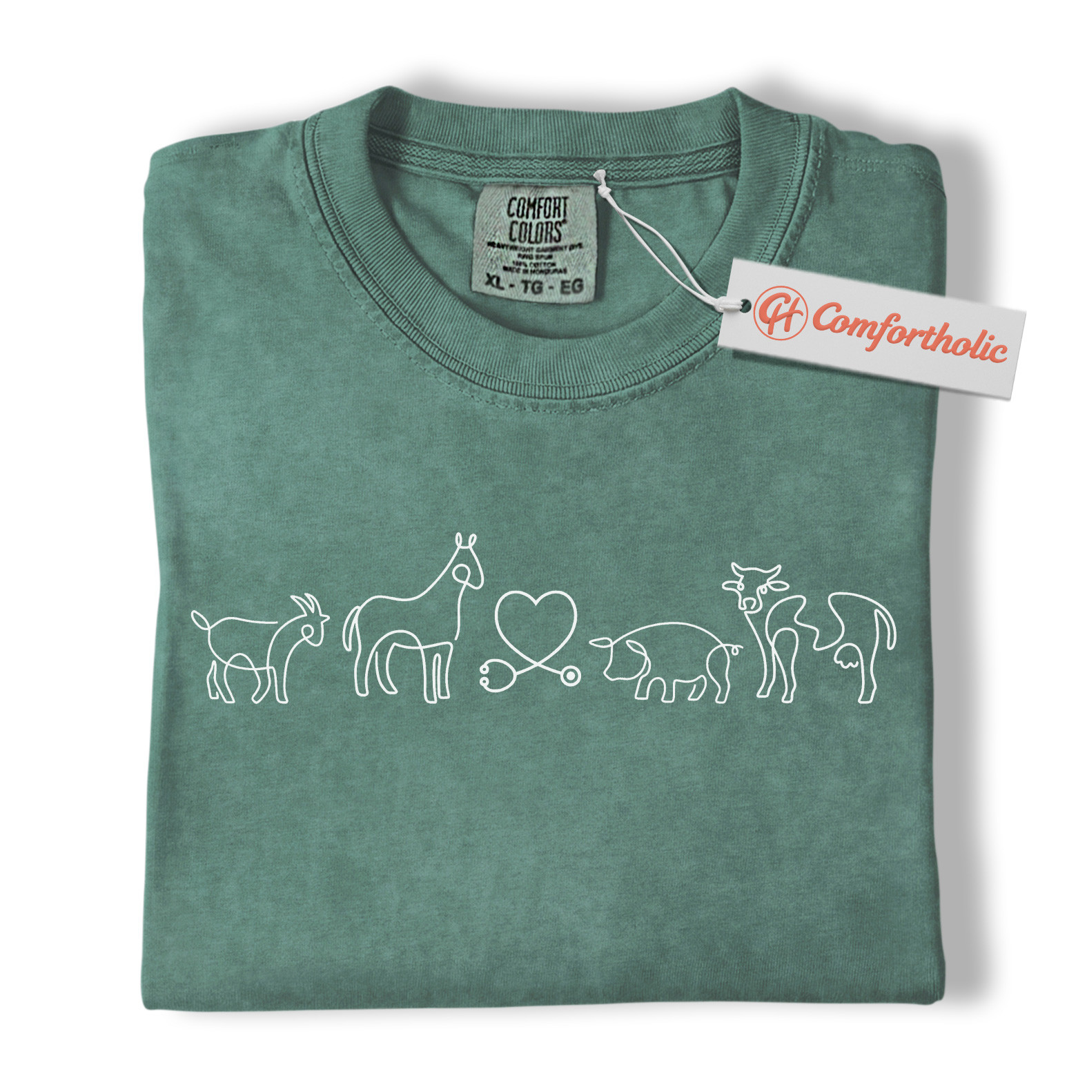 Vet Tech Shirt, Country Veterinarian Tee, Farm Animal Line Art T-Shirt, Veterinary Comfort Colors Shirt - Image 10